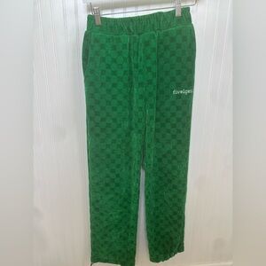 Boohoo Green Checker Terry Joggers